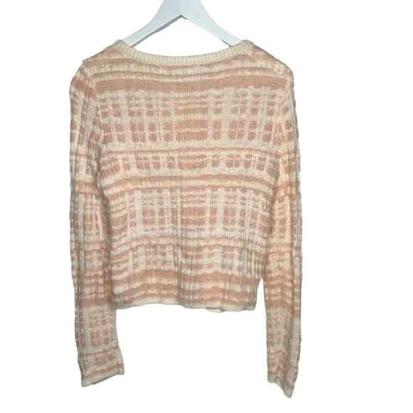 Anthropologie Knitted and Knotted Wool Boucle Cardigan Sweater Pink Small - Picture 6 of 6